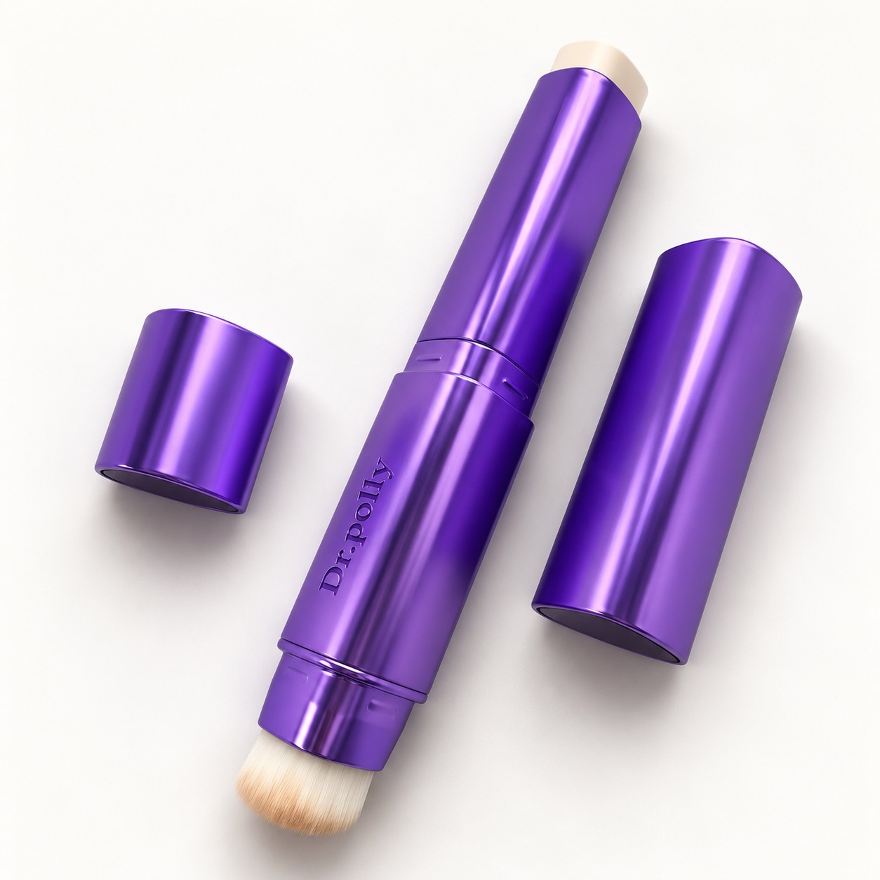 Foundation tip and blending brush at opposite ends